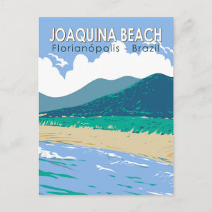 Cartão Postal Praia Joaquina Brasil Viagem Arte Vintage