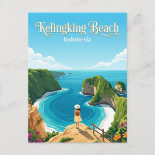 Cartão Postal Praia Kelingking Nusa Penida Indonésia