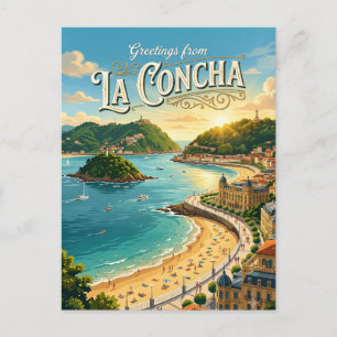 Cartão Postal Praia La Concha Espanha
