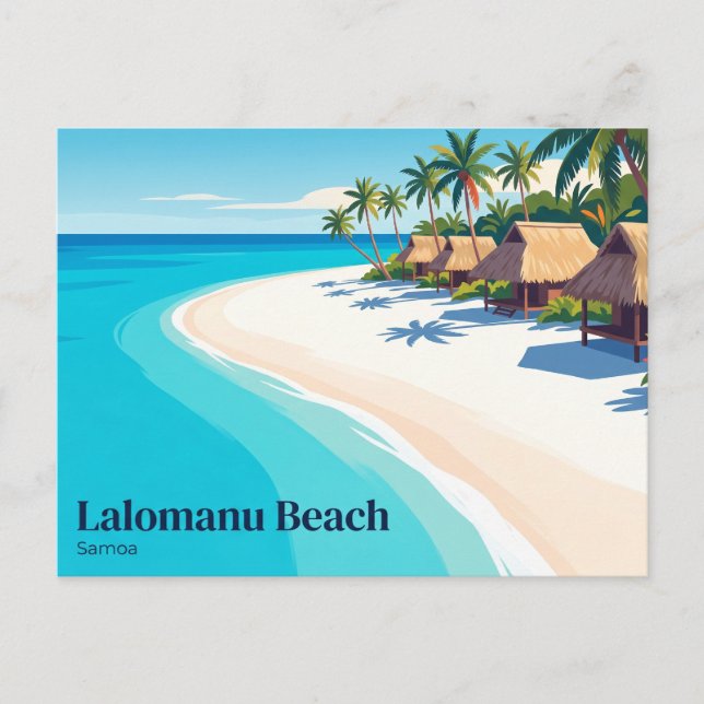 Cartão Postal Praia Lalomanu Samoa (Frente)