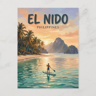 Cartão Postal Praia Las Cabanas, El Nido Filipinas