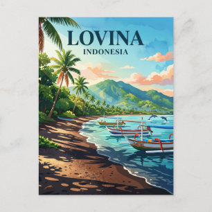 Cartão Postal Praia Lovina Indonésia