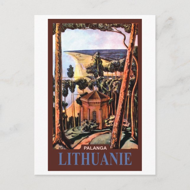 Cartão Postal Praia na cidade de Palanga, Lituânia (Frente)