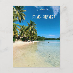 Cartão Postal Praia na Polinésia Francesa de Mo'orea