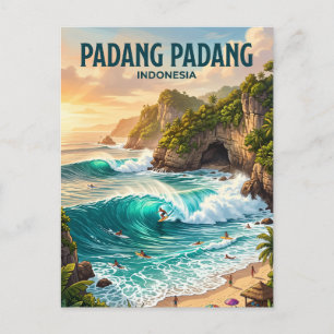 Cartão Postal Praia Padang Padang Indonésia