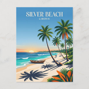 Cartão Postal Praia Prateada Libéria