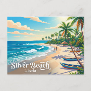 Cartão Postal Praia Prateada Libéria