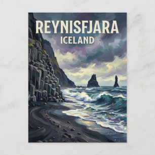 Cartão Postal Praia Reynisfjara Islândia