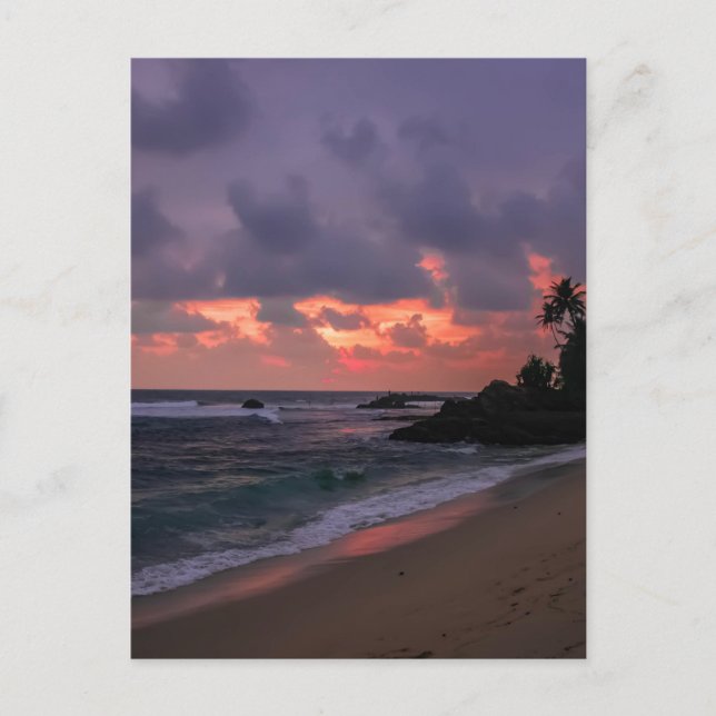 Cartão Postal Praia Romântica em Dusk (Frente)