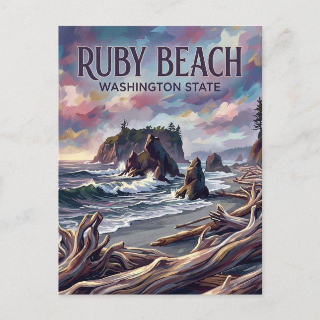 Cartão Postal Praia Ruby EUA (Frente)