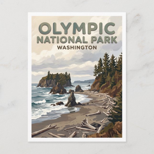 Cartão Postal Praia Ruby Forks Washington (Frente)