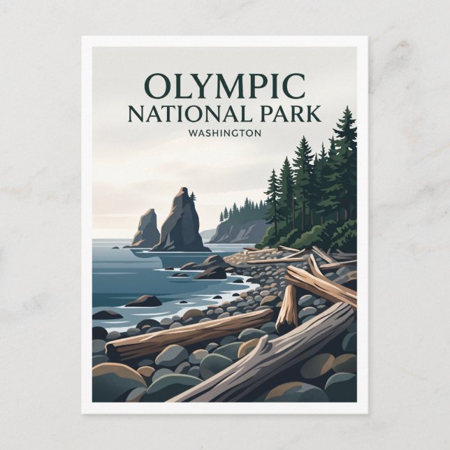 Cartão Postal Praia Ruby Forks Washington (Frente)