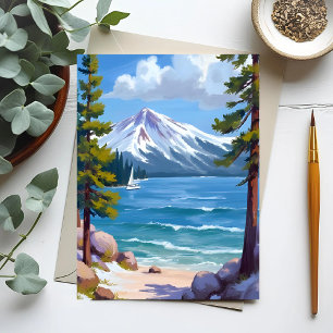 Cartão Postal Praia Sand Harbor Lake Tahoe Pintura