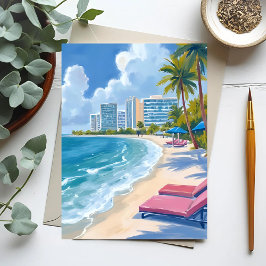 Cartão Postal Praia Sul de Miami Flórida