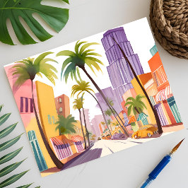 Cartão Postal Praia Sul Verão | Rua de Miami Aquarela