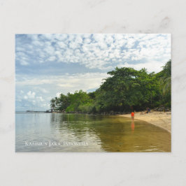 Cartão Postal Praia Tranquila à Beira-Mar Céu Limpo Viagem Indon