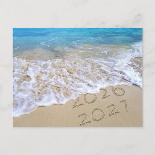 Cartão Postal Praia Tropical de Ano Novo 2027