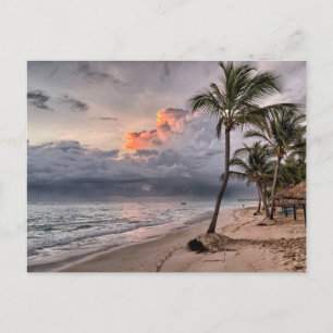 Cartão Postal praia tropical em Caribe