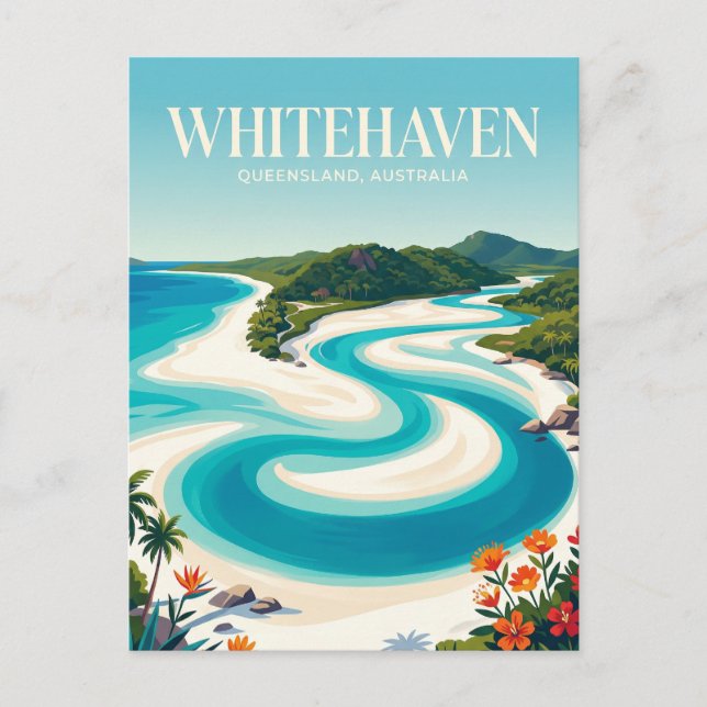 Cartão Postal Praia Whitehaven Austrália (Frente)