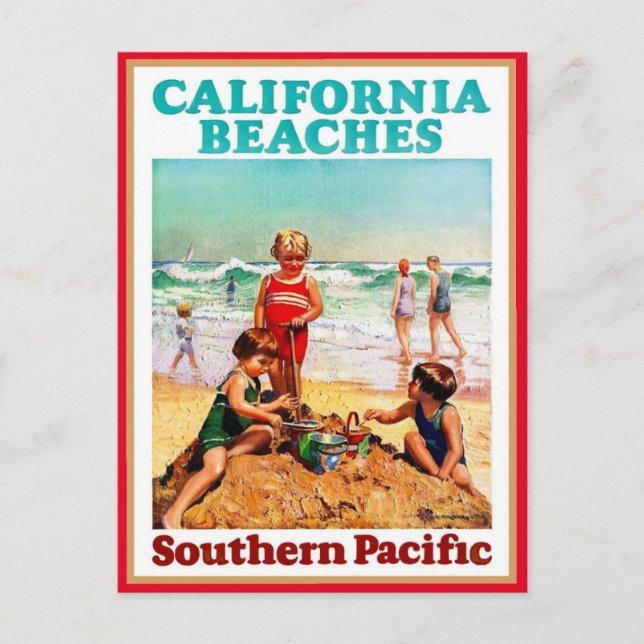 Cartão Postal Praias da Califórnia Ferrovia Southern Pacific 192 (Frente)