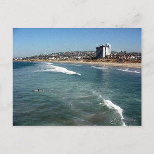 Cartão Postal Praias do Pacífico Ondas Surfistas Areia San Dieg