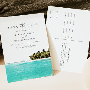 Cartão Postal Praias Tropicais da Jamaica em Aquarela Ilha Tropi