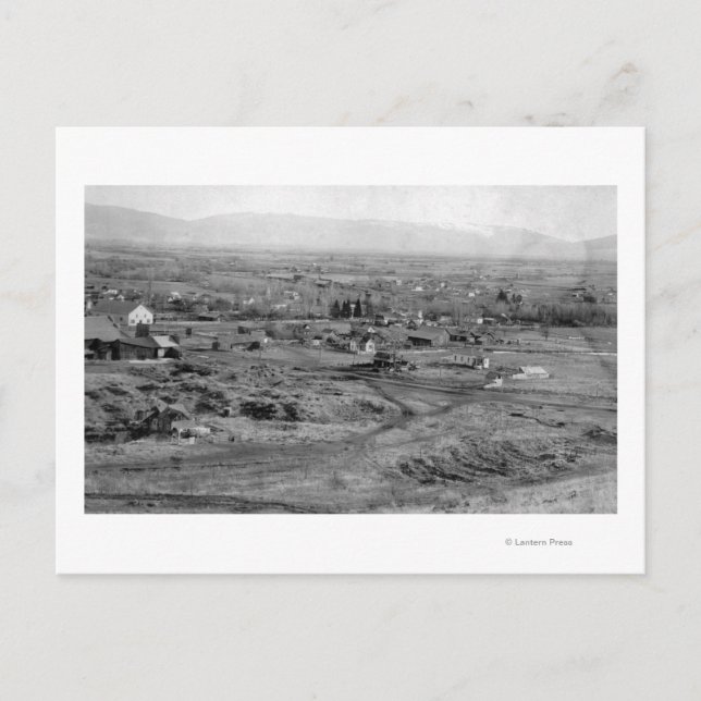 Cartão Postal Prairie City, Oregon Birds Eye Town View (Frente)