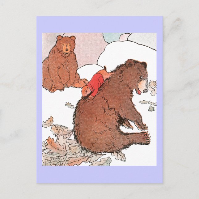 Cartão Postal Prairie Dog Brincando com Urso (Frente)