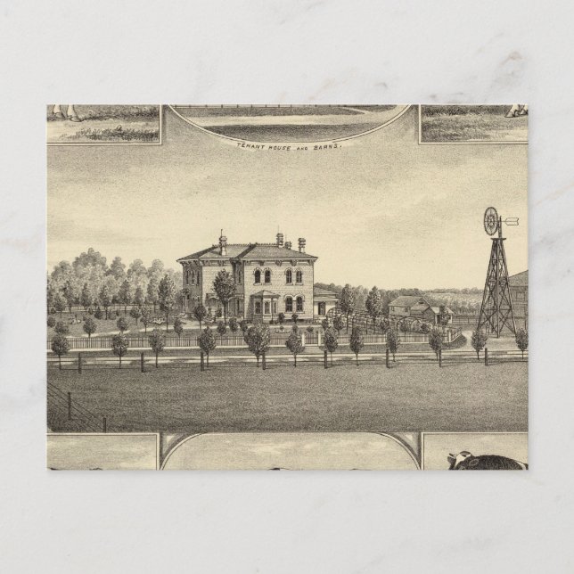 Cartão Postal Prairie Lawn Fazenda, Nebraska (Frente)