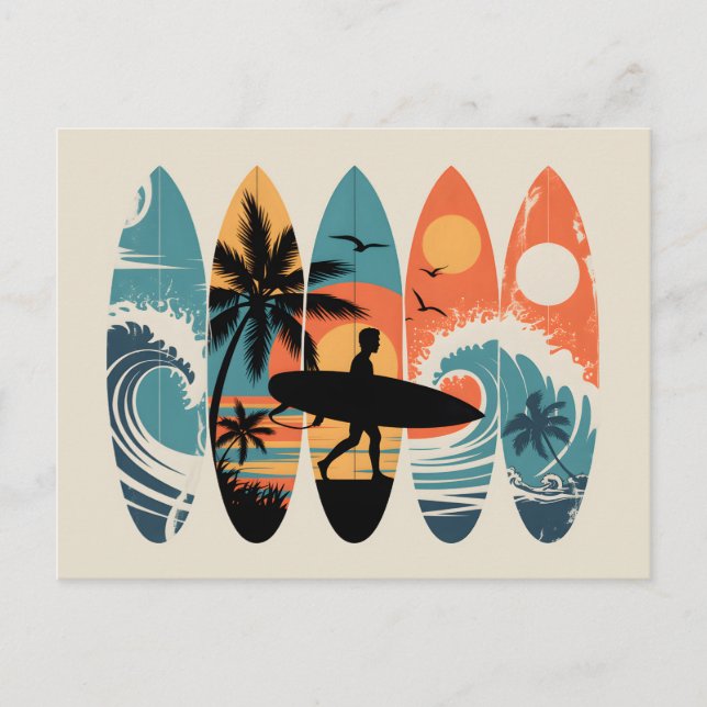 Cartão Postal Pranchas de surf (Frente)