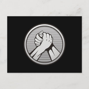Cartão Postal Prata de luta do braço