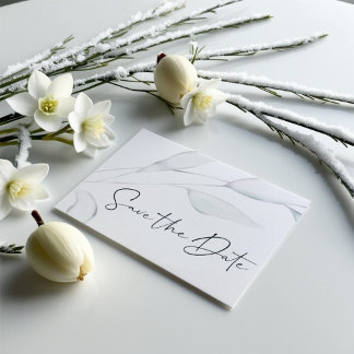 Cartão Postal Prata elegante moderna de inverno deixa aquarela