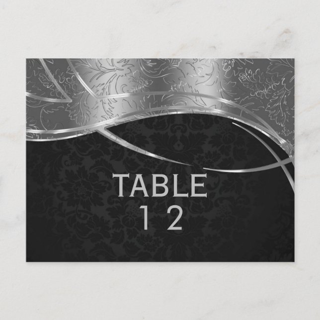 Cartão Postal Prata Moderna e Damasco Preto (Frente)