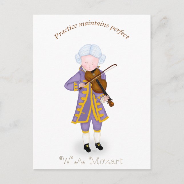 Cartão Postal Prática Mantém Perfeito (Violino) (Frente)