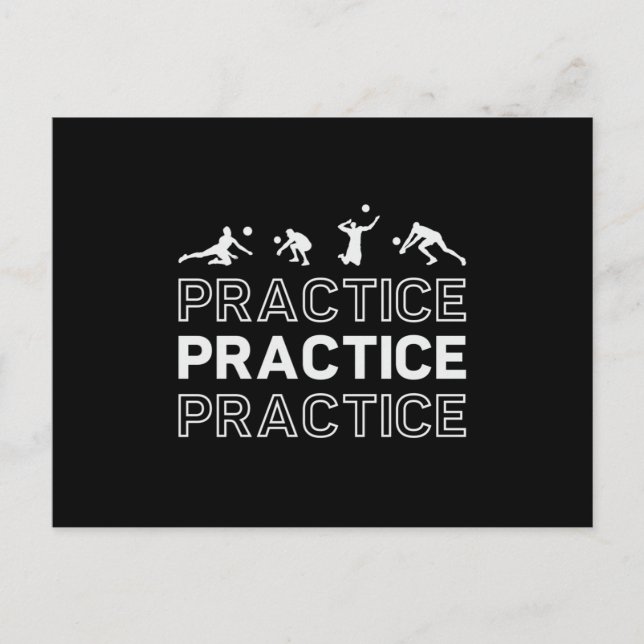 Cartão Postal Prática Prática de Jogadores de Voleibol Praia (Frente)