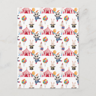 Cartão Postal Prato de Papel Tema de Circo 'Que diversão para te