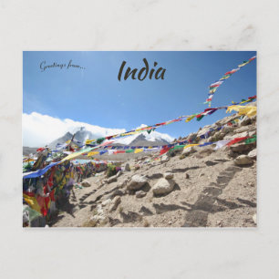 Cartão Postal Prayer Flags no lago Gurudongmar Sikkim Índia