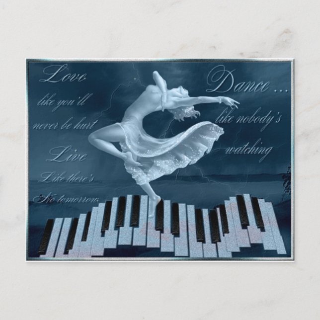 Cartão Postal Prazer de Dançar e Música (Frente)