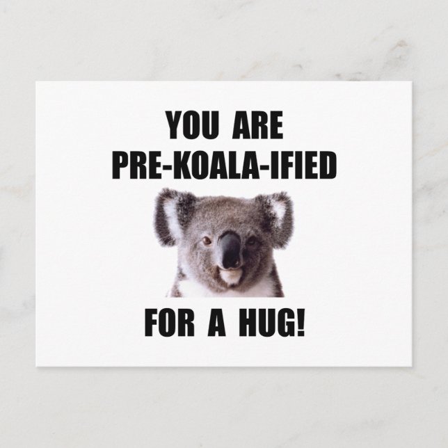 Cartão Postal Pre Koala Qualificado Hug (Frente)