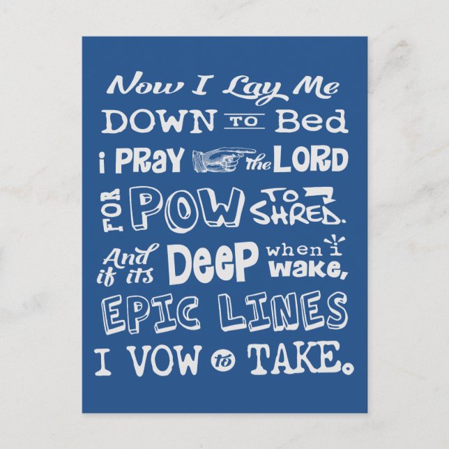 Cartão Postal Prece da Neve (Frente)