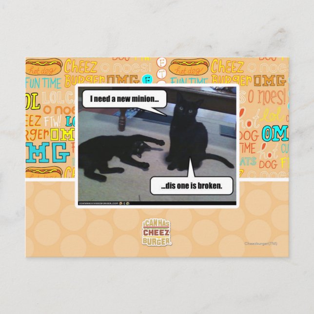 Cartão Postal Preciso de um novo minion (Frente)