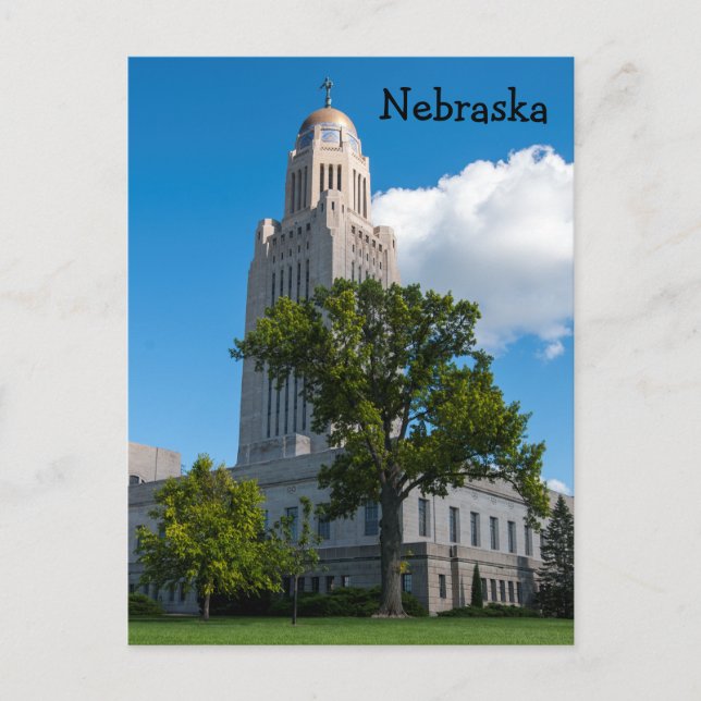 Cartão Postal Prédio Capital Estatal de Nebraska (Frente)