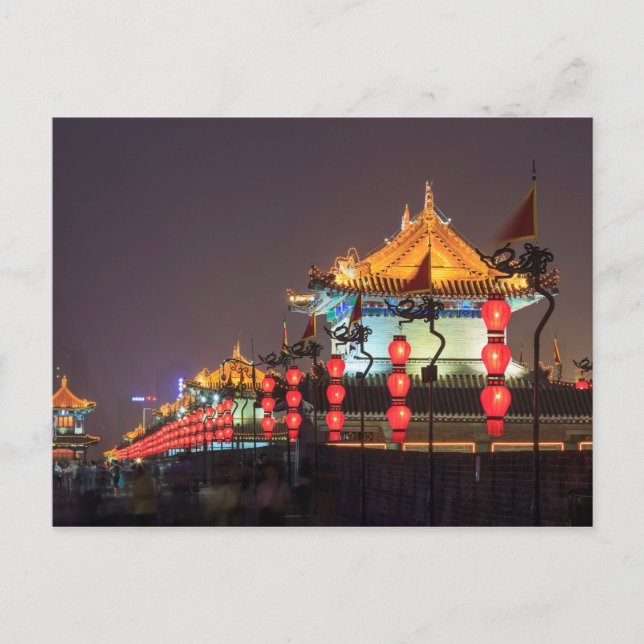 Cartão Postal Prédio De Muro Da Cidade À Noite (Frente)