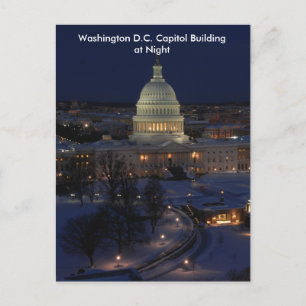 Cartão Postal Prédio do Capitólio de Washington D.C. numa Noite 