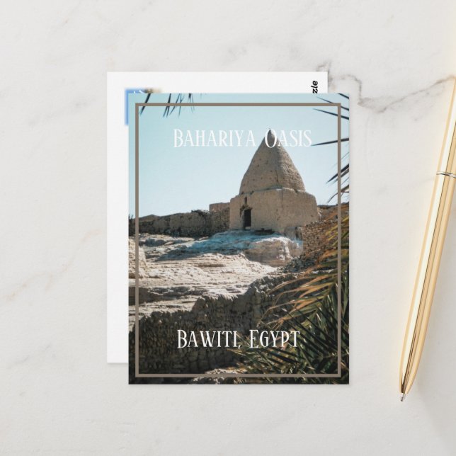 Cartão Postal Prédio Lama, Bahariya Oasis, Egito (Frente/Verso In Situ)