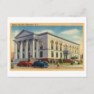 Cartão Postal Prefeitura em Wilmington, Carolina do Norte, Vinta