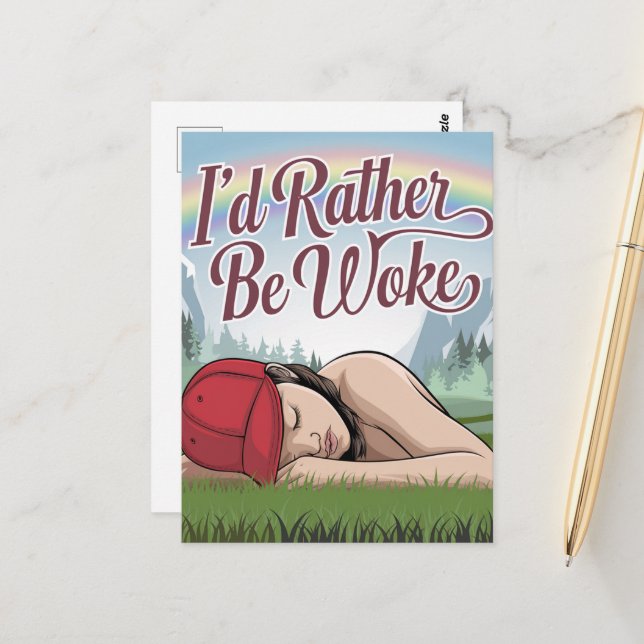 Cartão Postal Preferencialmente Sonolenta De Pessoa Sê Acordada  (Frente/Verso In Situ)