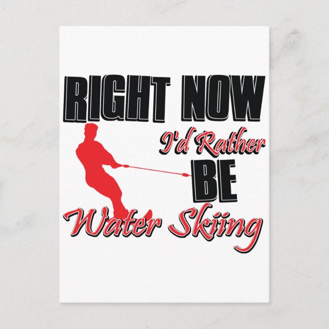 Cartão Postal Preferencialmentes são esqui de água (Frente)
