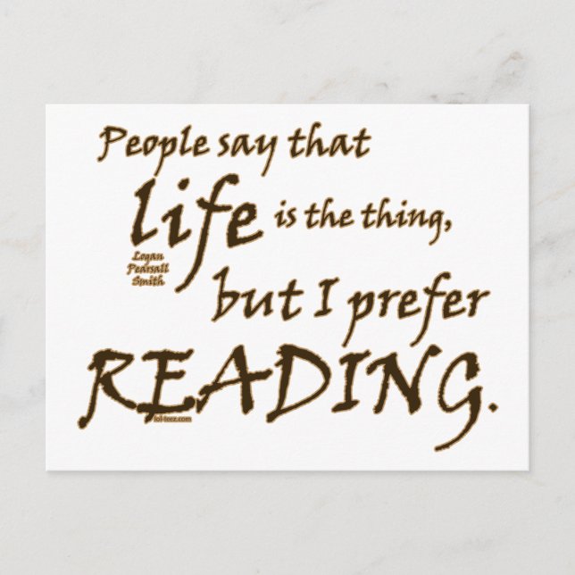 Cartão Postal Prefiro Ler (Frente)