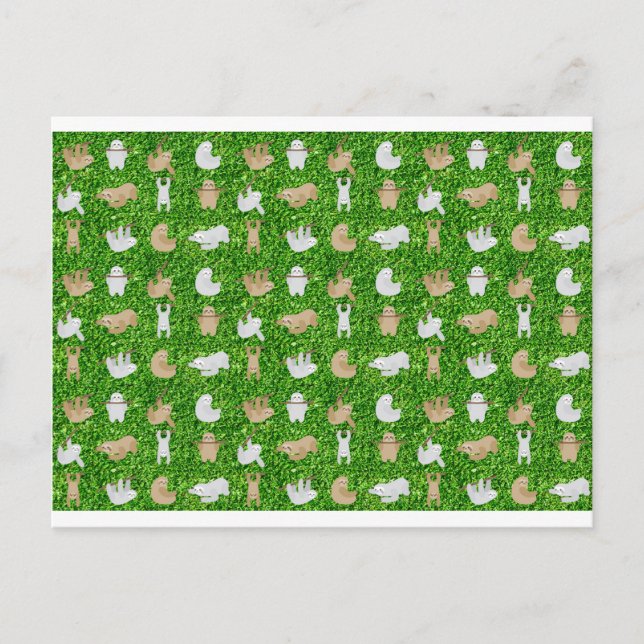 Cartão Postal preguiças engraçadas (Frente)